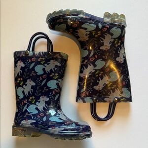 Member’s Mark Light Up Kids' Unicorn Rain Boots - Navy and Multicolor
